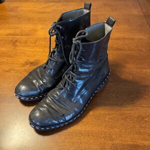 Costume National leather lace-up combat boots grey women 37.5
